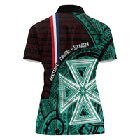 Wallis And Futuna Women Polo Shirt Tribal Polynesian Tattoo Heritage Cross Flag