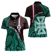 Wallis And Futuna Women Polo Shirt Tribal Polynesian Tattoo Heritage Cross Flag
