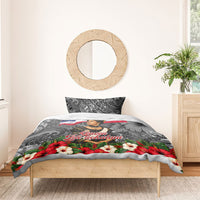 Queen Liliuokalani Hawaiian Flag Bedding Set Polynesian Tribal Pattern And Tropical Hibiscus TS04 - Polynesian Pride