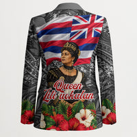 Queen Liliuokalani Hawaiian Flag Blazer Polynesian Tribal Pattern And Tropical Hibiscus TS04 - Polynesian Pride
