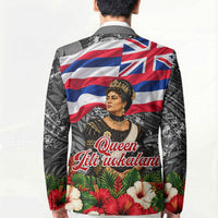 Queen Liliuokalani Hawaiian Flag Blazer Polynesian Tribal Pattern And Tropical Hibiscus TS04 - Polynesian Pride