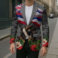 Queen Liliuokalani Hawaiian Flag Blazer Polynesian Tribal Pattern And Tropical Hibiscus TS04 - Polynesian Pride