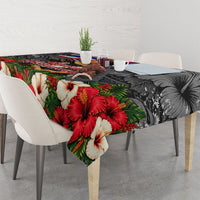 Queen Liliuokalani Hawaiian Flag Tablecloth Polynesian Tribal Pattern And Tropical Hibiscus TS04 - Polynesian Pride