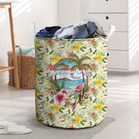 Hawaiian Piko Threads Of Paradise Aloha Laundry Basket Tropical Hibiscus Plumeria