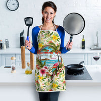 Hawaiian Piko Threads Of Paradise Aloha Apron Tropical Hibiscus Plumeria