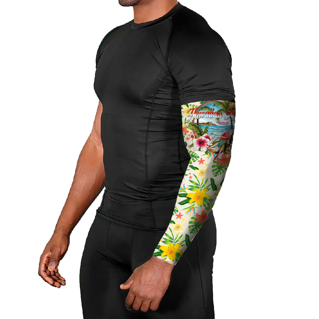 Hawaiian Piko Threads Of Paradise Aloha Arm Sleeves Tropical Hibiscus Plumeria