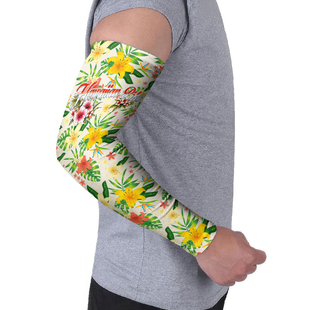 Hawaiian Piko Threads Of Paradise Aloha Arm Sleeves Tropical Hibiscus Plumeria