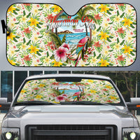 Hawaiian Piko Threads Of Paradise Aloha Auto Sun Shade Tropical Hibiscus Plumeria