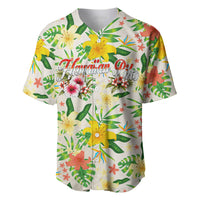 Hawaiian Piko Threads Of Paradise Aloha Baseball Jersey Tropical Hibiscus Plumeria