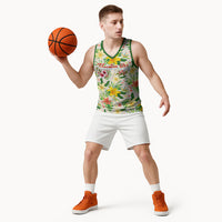 Hawaiian Piko Threads Of Paradise Aloha Basketball Jersey Tropical Hibiscus Plumeria