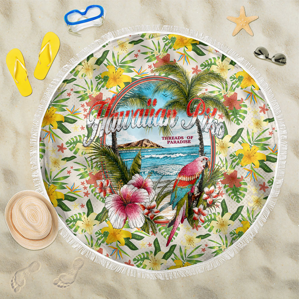 Hawaiian Piko Threads Of Paradise Aloha Beach Blanket Tropical Hibiscus Plumeria
