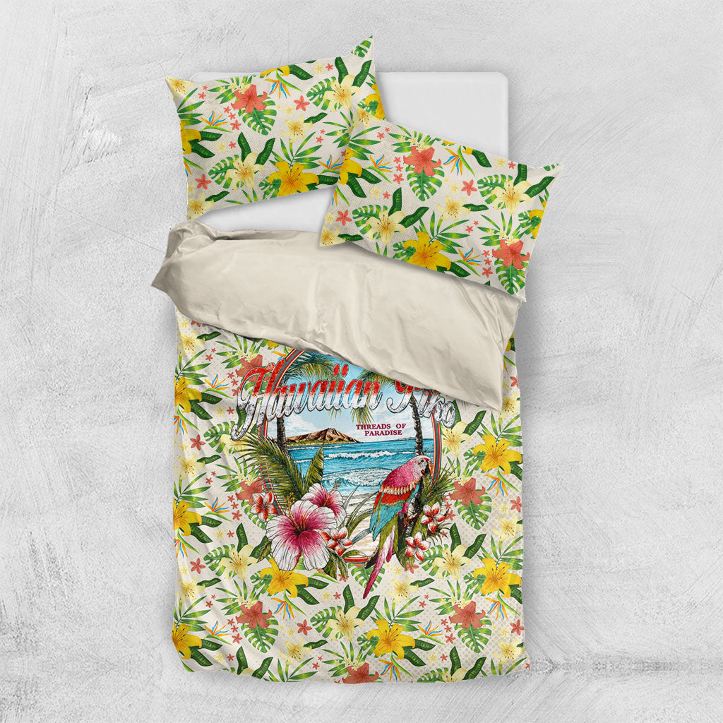 Hawaiian Piko Threads Of Paradise Aloha Bedding Set Tropical Hibiscus Plumeria