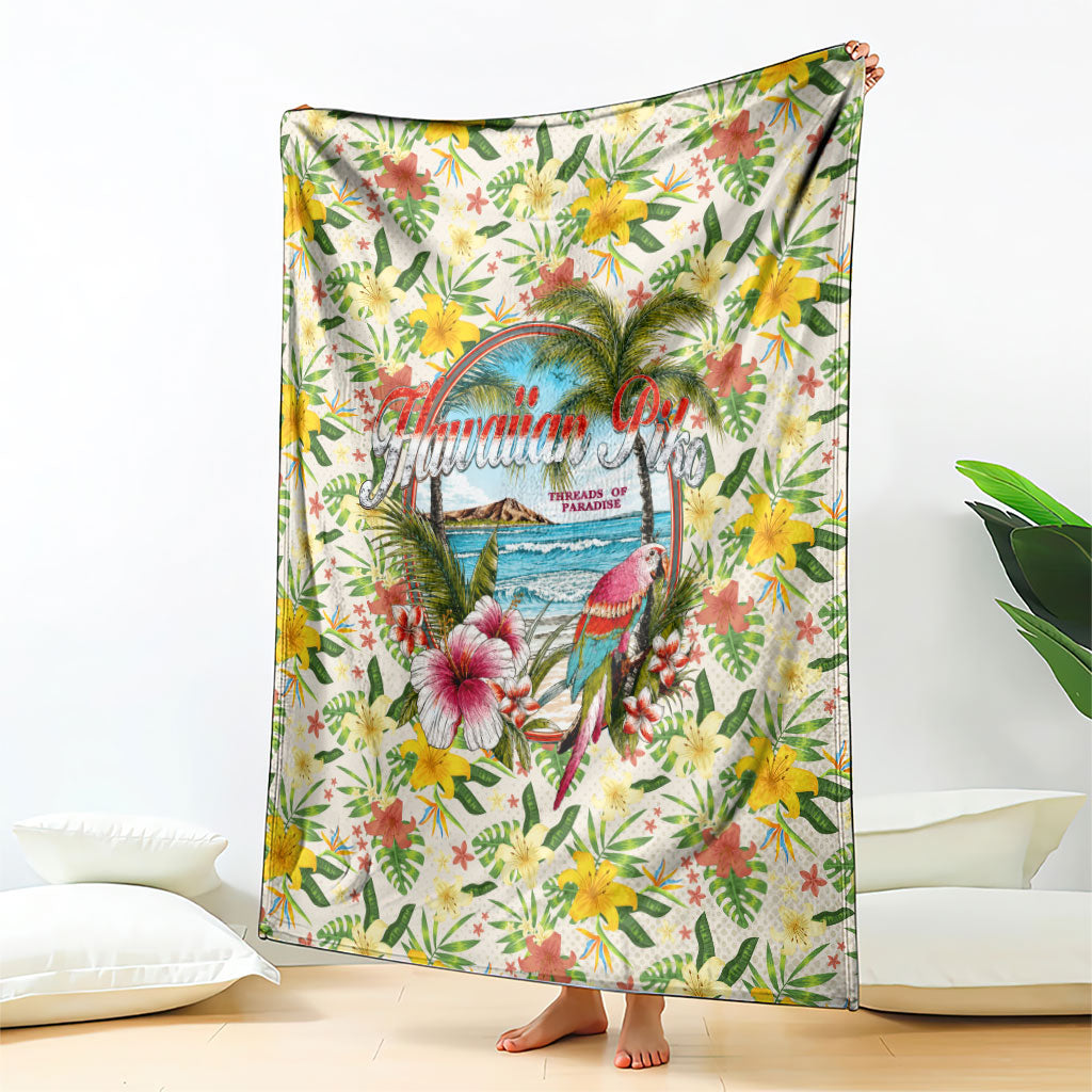 Hawaiian Piko Threads Of Paradise Aloha Blanket Tropical Hibiscus Plumeria