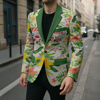 Hawaiian Piko Threads Of Paradise Aloha Blazer Tropical Hibiscus Plumeria