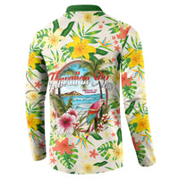 Hawaiian Piko Threads Of Paradise Aloha Button Sweatshirt Tropical Hibiscus Plumeria