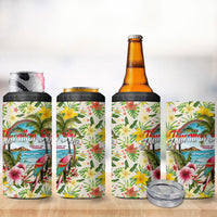 Hawaiian Piko Threads Of Paradise Aloha 4 in 1 Can Cooler Tumbler Tropical Hibiscus Plumeria