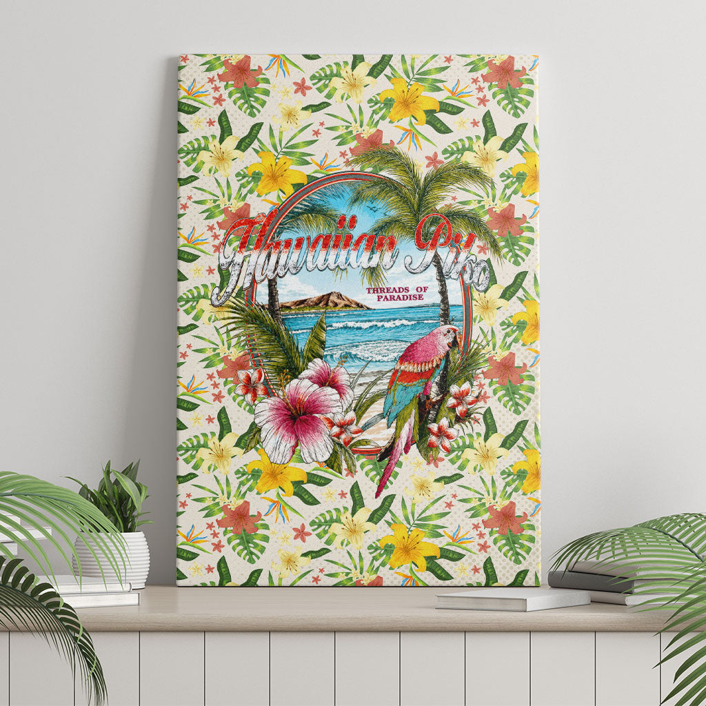 Hawaiian Piko Threads Of Paradise Aloha Canvas Wall Art Tropical Hibiscus Plumeria