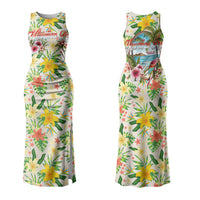 Hawaiian Piko Threads Of Paradise Aloha Couples Matching Tank Maxi Dress and Hawaiian Shirt Tropical Hibiscus Plumeria