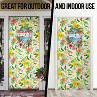 Hawaiian Piko Threads Of Paradise Aloha Door Cover Tropical Hibiscus Plumeria