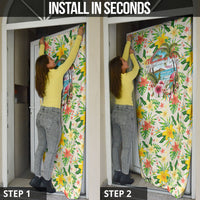 Hawaiian Piko Threads Of Paradise Aloha Door Cover Tropical Hibiscus Plumeria