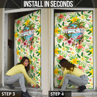 Hawaiian Piko Threads Of Paradise Aloha Door Cover Tropical Hibiscus Plumeria
