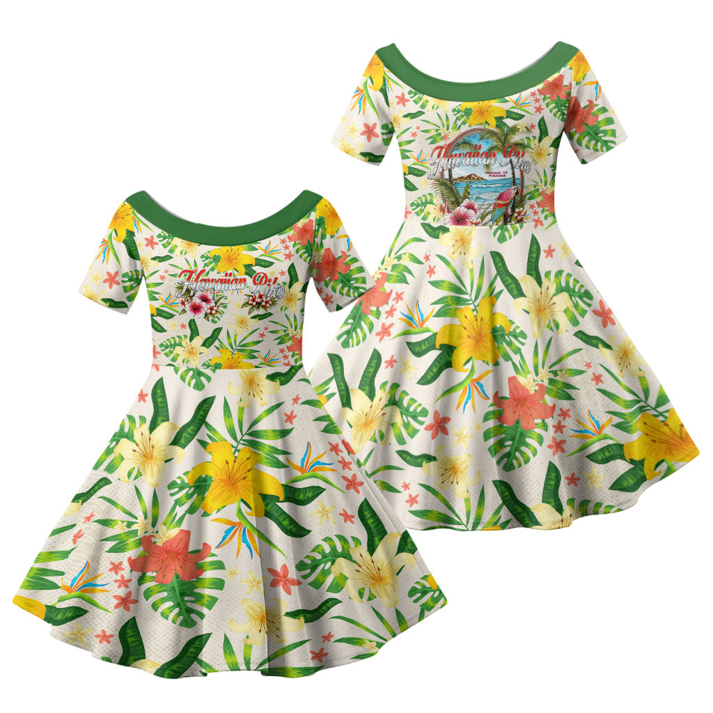 Hawaiian Piko Threads Of Paradise Aloha Family Matching Puletasi and Hawaiian Shirt Tropical Hibiscus Plumeria