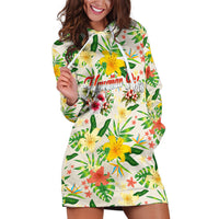 Hawaiian Piko Threads Of Paradise Aloha Hoodie Dress Tropical Hibiscus Plumeria