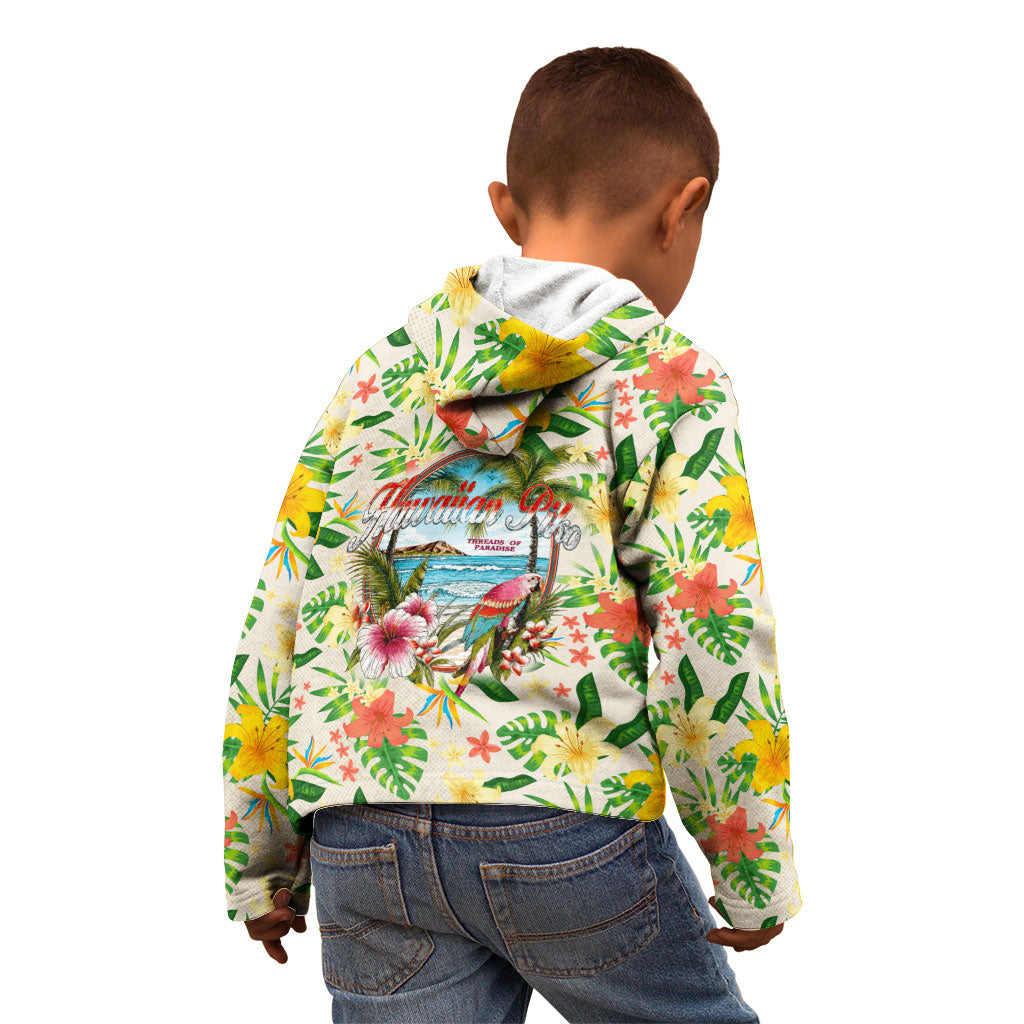 Hawaiian Piko Threads Of Paradise Aloha Kid Hoodie Tropical Hibiscus Plumeria