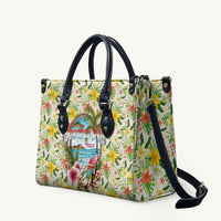 Hawaiian Piko Threads Of Paradise Aloha Leather Bag Tropical Hibiscus Plumeria