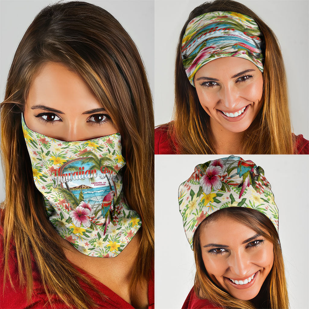 Hawaiian Piko Threads Of Paradise Aloha Neck Gaiter Tropical Hibiscus Plumeria