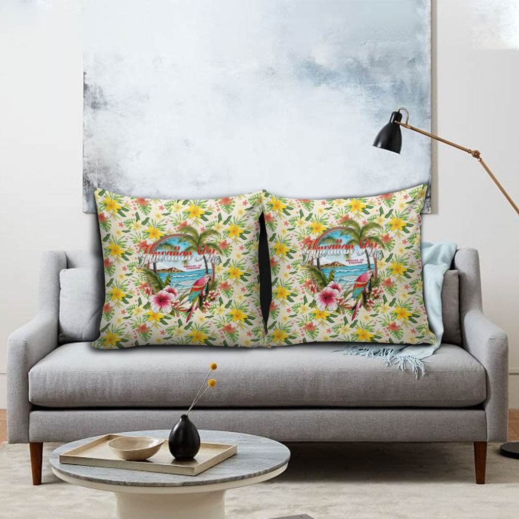 Hawaiian Piko Threads Of Paradise Aloha Pillow Cover Tropical Hibiscus Plumeria