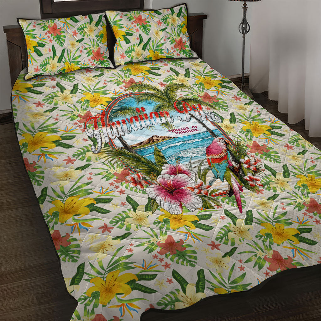 Hawaiian Piko Threads Of Paradise Aloha Quilt Bed Set Tropical Hibiscus Plumeria