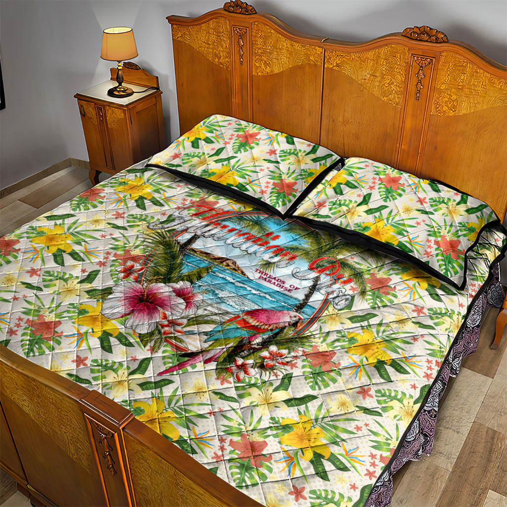 Hawaiian Piko Threads Of Paradise Aloha Quilt Bed Set Tropical Hibiscus Plumeria