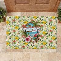 Hawaiian Piko Threads Of Paradise Aloha Rubber Doormat Tropical Hibiscus Plumeria