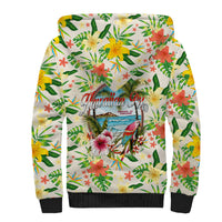 Hawaiian Piko Threads Of Paradise Aloha Sherpa Hoodie Tropical Hibiscus Plumeria