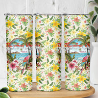 Hawaiian Piko Threads Of Paradise Aloha Skinny Tumbler Tropical Hibiscus Plumeria