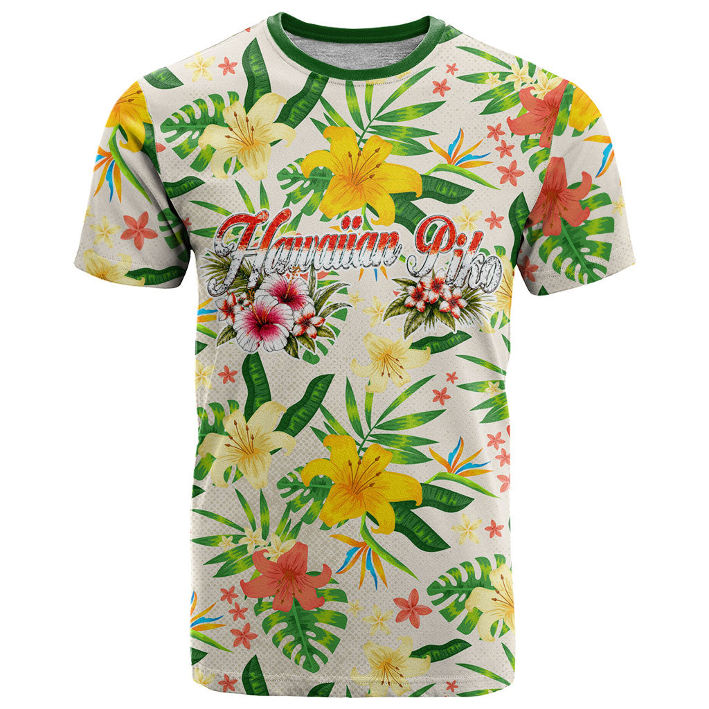 Hawaiian Piko Threads Of Paradise Aloha T Shirt Tropical Hibiscus Plumeria