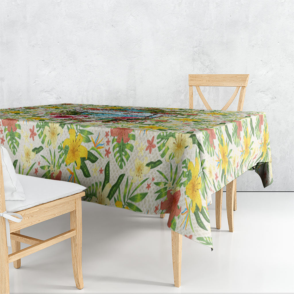 Hawaiian Piko Threads Of Paradise Aloha Tablecloth Tropical Hibiscus Plumeria