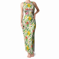 Hawaiian Piko Threads Of Paradise Aloha Tank Maxi Dress Tropical Hibiscus Plumeria