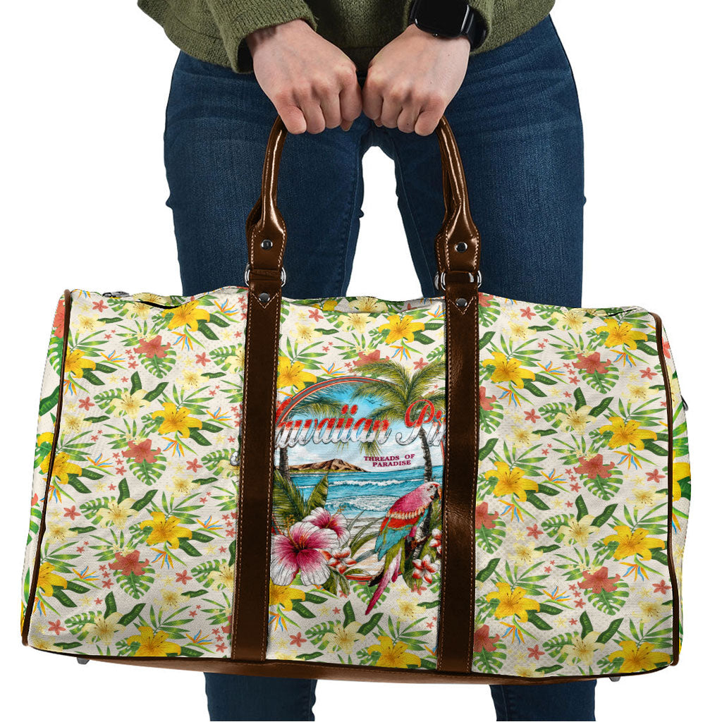 Hawaiian Piko Threads Of Paradise Aloha Travel Bag Tropical Hibiscus Plumeria