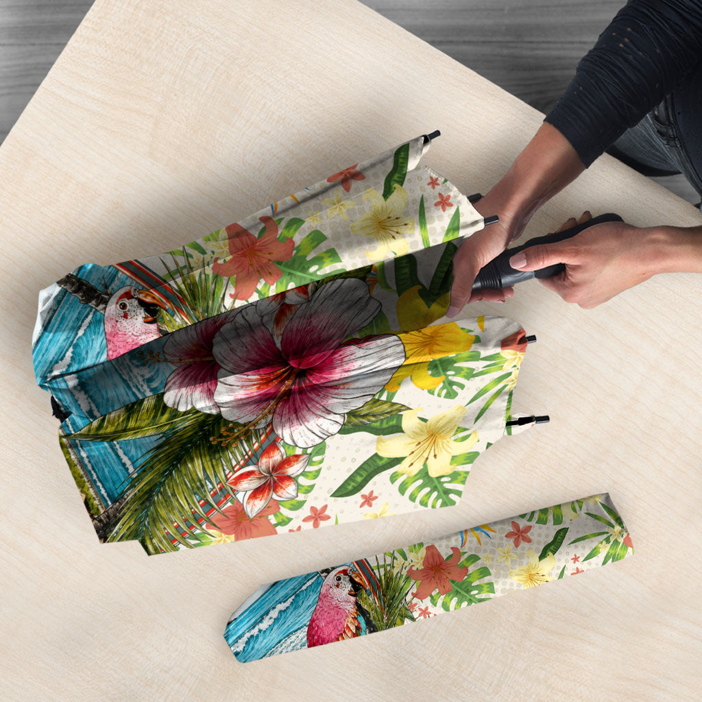 Hawaiian Piko Threads Of Paradise Aloha Umbrella Tropical Hibiscus Plumeria