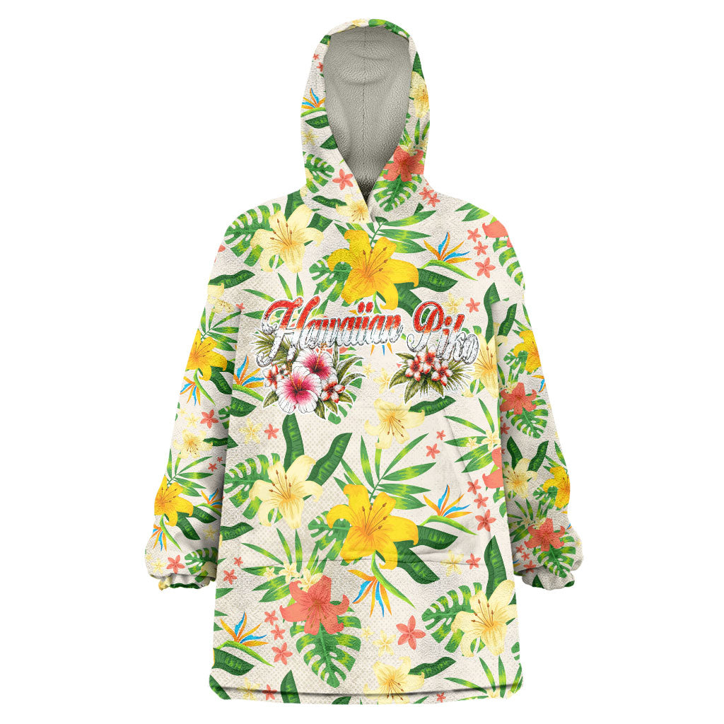 Hawaiian Piko Threads Of Paradise Aloha Wearable Blanket Hoodie Tropical Hibiscus Plumeria