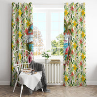 Hawaiian Piko Threads Of Paradise Aloha Window Curtain Tropical Hibiscus Plumeria