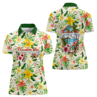 Hawaiian Piko Threads Of Paradise Aloha Women Polo Shirt Tropical Hibiscus Plumeria