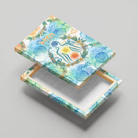 Hawaiian Piko Cultural Pride Aloha Canvas Wall Art Watercolor Spiral Art - Tropical Plumeria Lei Garland