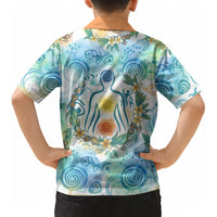 Hawaiian Piko Cultural Pride Aloha Kid Hawaiian Shirt Watercolor Spiral Art - Tropical Plumeria Lei Garland