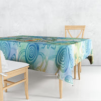 Hawaiian Piko Cultural Pride Aloha Tablecloth Watercolor Spiral Art - Tropical Plumeria Lei Garland
