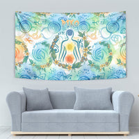 Hawaiian Piko Cultural Pride Aloha Tapestry Watercolor Spiral Art - Tropical Plumeria Lei Garland