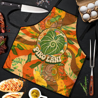 Hawaiian Piko Lani Cultivate I Ka Piko Aloha Apron Retro Psychedelic Taro Leaf - Hibiscus Flowers