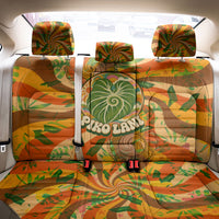 Hawaiian Piko Lani Cultivate I Ka Piko Aloha Back Car Seat Cover Retro Psychedelic Taro Leaf - Hibiscus Flowers